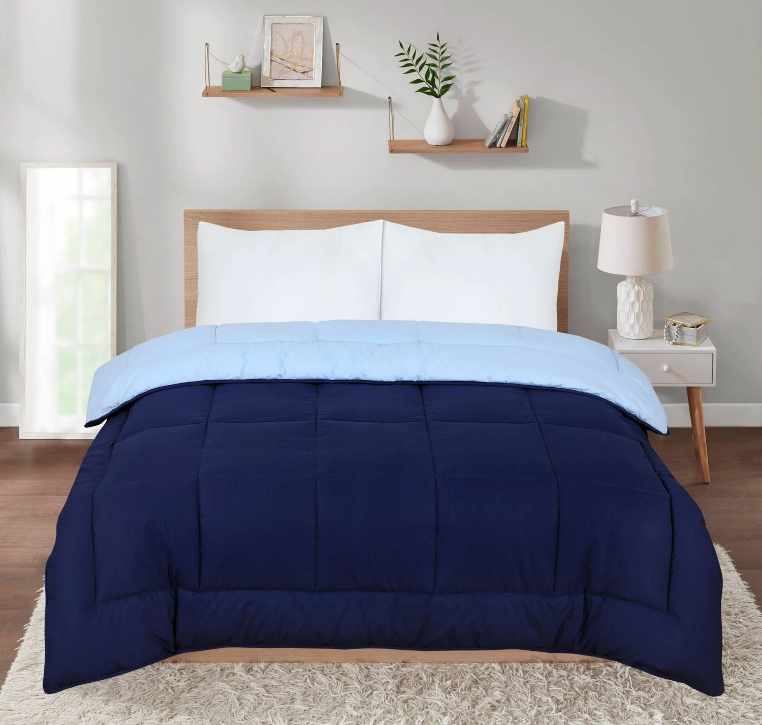 13.5 Tog Box Stitching Reversible Coverless Polycotton Duvet – Navy And Blue(13 5 Tog Box Stitching Reversible Coverless Polycotton Duvet Navy And Blue) 3 13.5 Tog Box Stitching Reversible Coverless Polycotton Duvet – Navy And Blue(13 5 Tog Box Stitching Reversible Coverless Polycotton Duvet Navy And Blue)