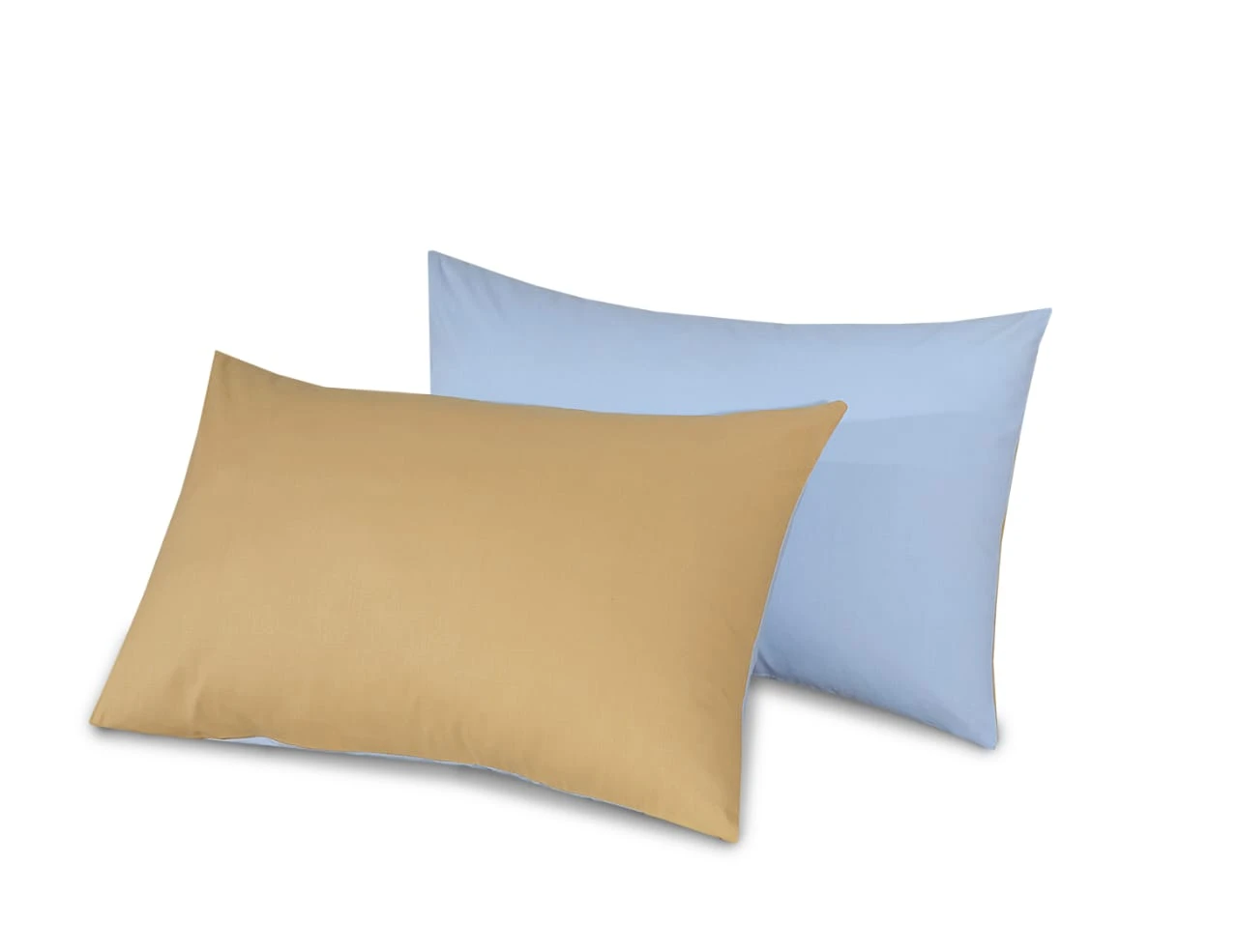 Reversible Poly Cotton Housewife Pillowcases (Pair) - Sand & Sky Blue(Reversible Poly Cotton Housewife Pillowcases Pair Sand) 4 Reversible Poly Cotton Housewife Pillowcases (Pair) - Sand & Sky Blue(Reversible Poly Cotton Housewife Pillowcases Pair Sand) - Image 2