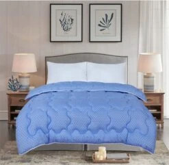 Soft Touch Coverless Microfibre Ultimate Comfort Duvet Quilt 10.5 Tog - Blue Polka Dot(Soft Touch Coverless Microfibre Ultimate Comfort Duvet Quilt 10 5 Tog Blue Polka Dot 1)