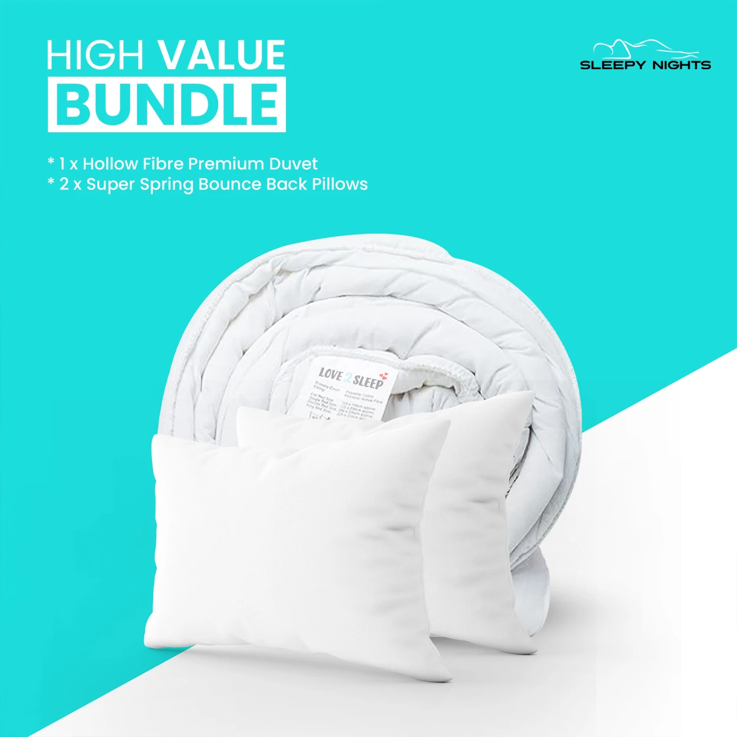 4.5 Tog Ultimate Value Bundle - Super Spring Poly Cotton Duvet Quilt With 2 Ultra Bounce Pillows(4 5 Tog Ultimate Value Bundle Super Spring Poly Cotton Duvet Quilt With 2 Ultra Bounce Pillows) 5 4.5 Tog Ultimate Value Bundle - Super Spring Poly Cotton Duvet Quilt With 2 Ultra Bounce Pillows(4 5 Tog Ultimate Value Bundle Super Spring Poly Cotton Duvet Quilt With 2 Ultra Bounce Pillows) - Image 3