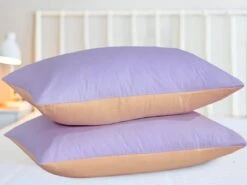 Reversible Poly Cotton Housewife Pillowcases (Pair) - Peach & Lilac(Copy Of Reversible Poly Cotton Housewife Pillowcases Pair Peach Lilac) -Bedding Discount Store 1d0bff64 d521 4190 9828 06d2377675ed