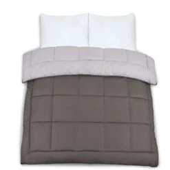 7.5 Tog Box Stitching Reversible Coverless Polycotton Duvet – Grey & Charcoal(7 5 Tog Box Stitching Reversible Coverless Polycotton Duvet Grey Charcoal) -Bedding Discount Store 45 3dae0711 7349 490a 8308 72f6c8bbce63