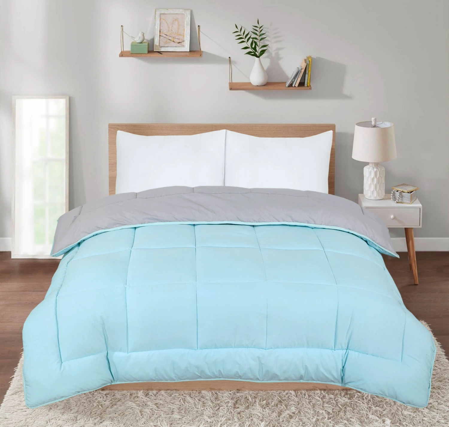 13.5 Tog Box Stitching Reversible Coverless Polycotton Duvet – Teal And Grey(13 5 Tog Box Stitching Reversible Coverless Polycotton Duvet Teal And Grey) 3 13.5 Tog Box Stitching Reversible Coverless Polycotton Duvet – Teal And Grey(13 5 Tog Box Stitching Reversible Coverless Polycotton Duvet Teal And Grey)