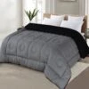 13.5 Tog Box Stitching Reversible Waffle Coverless Polycotton Duvet – Grey & Black(13 5 Tog Box Stitching Reversible Waffle Coverless Polycotton Duvet Grey Black)
