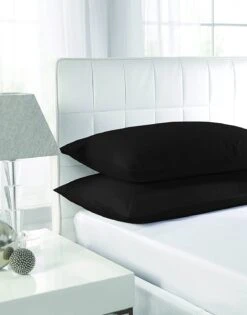 Egyptian Cotton Pillow Cases : Black(Egyptian Cotton Pillow Cases Black)