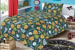 Junior Cot Bed Duvet Cover And Pillow Set- Cotton Rich – Jungle Crew(Junior Cot Bed Duvet Cover And Pillow Set Cotton Rich Jungle Crew)