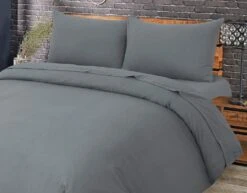 Soft Thermal 100% Cotton Flannelette Duvet Cover - Grey(Soft Thermal 100 Cotton Flannelette Duvet Cover Grey King)