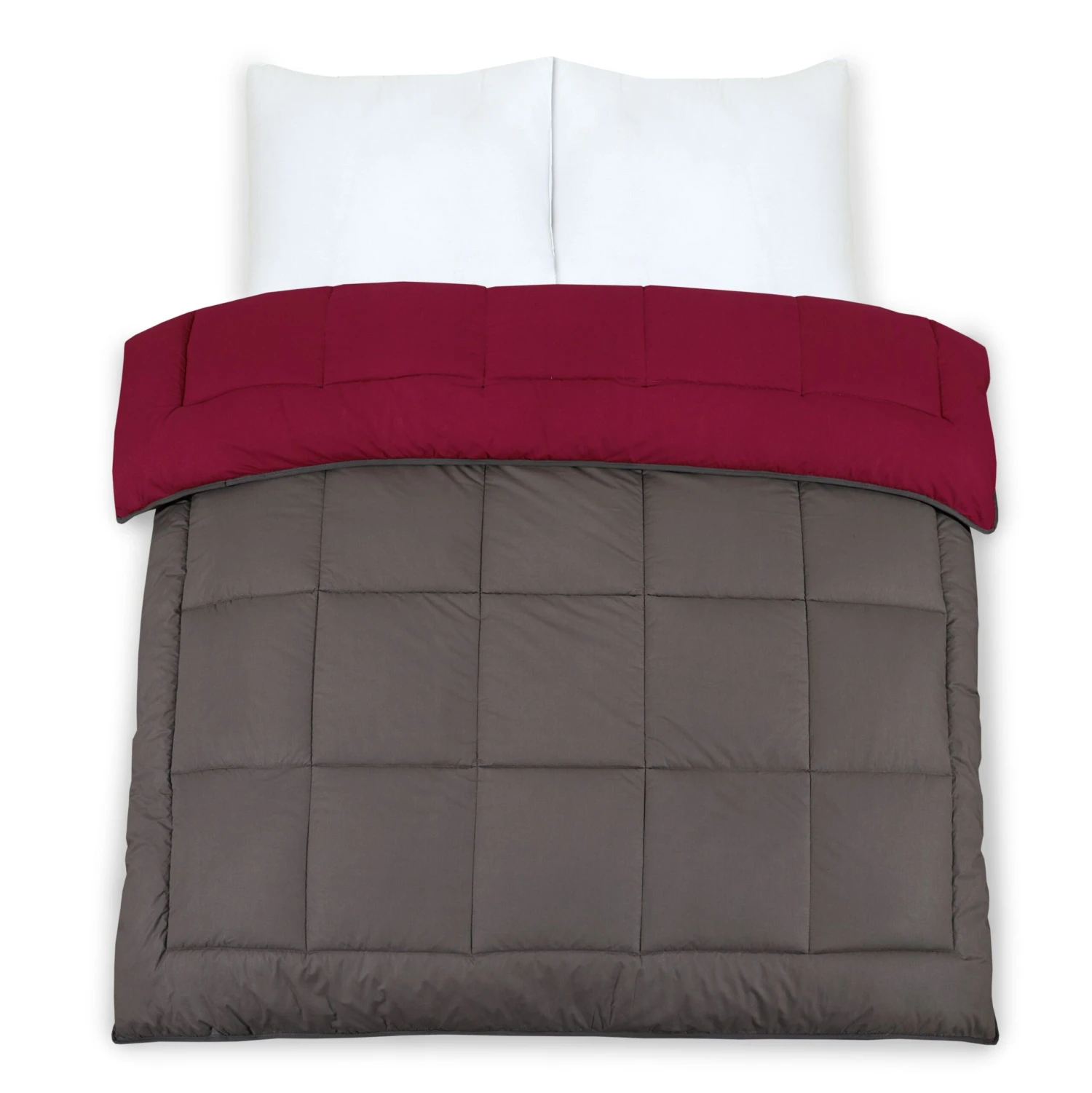 13.5 Tog Box Stitching Reversible Coverless Polycotton Duvet – Grey & Burgundy(13 5 Tog Box Stitching Reversible Coverless Polycotton Duvet Grey Burgundy) 7 13.5 Tog Box Stitching Reversible Coverless Polycotton Duvet – Grey & Burgundy(13 5 Tog Box Stitching Reversible Coverless Polycotton Duvet Grey Burgundy) - Image 5