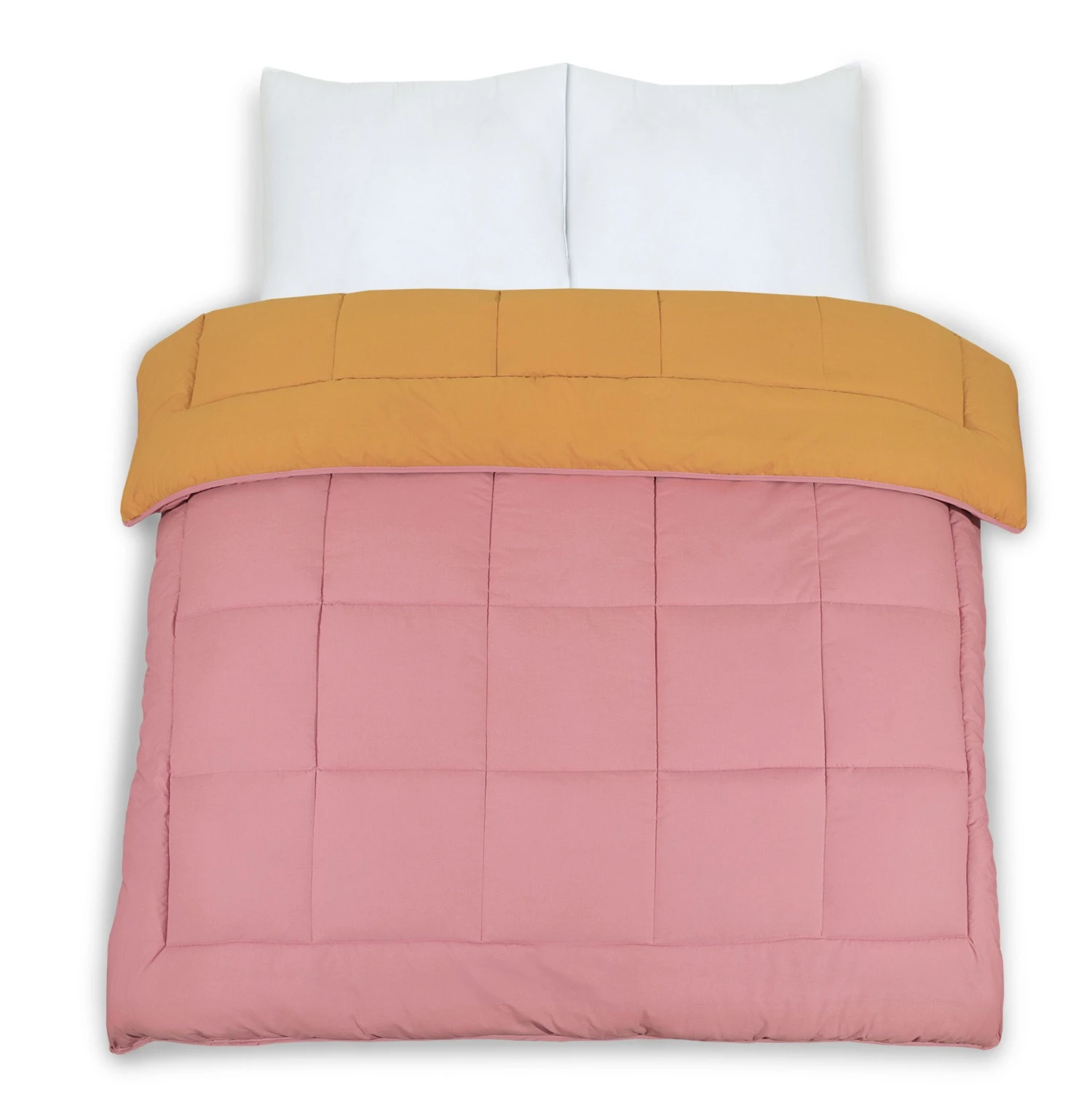 7.5 Tog Box Stitching Reversible Coverless Polycotton Duvet – Mustard & Pink(7 5 Tog Box Stitching Reversible Coverless Polycotton Duvet Mustard Pink) 7 7.5 Tog Box Stitching Reversible Coverless Polycotton Duvet – Mustard & Pink(7 5 Tog Box Stitching Reversible Coverless Polycotton Duvet Mustard Pink) - Image 5