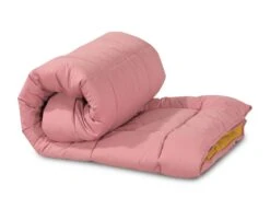 13.5 Tog Box Stitching Reversible Coverless Polycotton Duvet – Mustard & Pink(13 5 Tog Box Stitching Reversible Coverless Polycotton Duvet Mustard Pink) -Bedding Discount Store 97