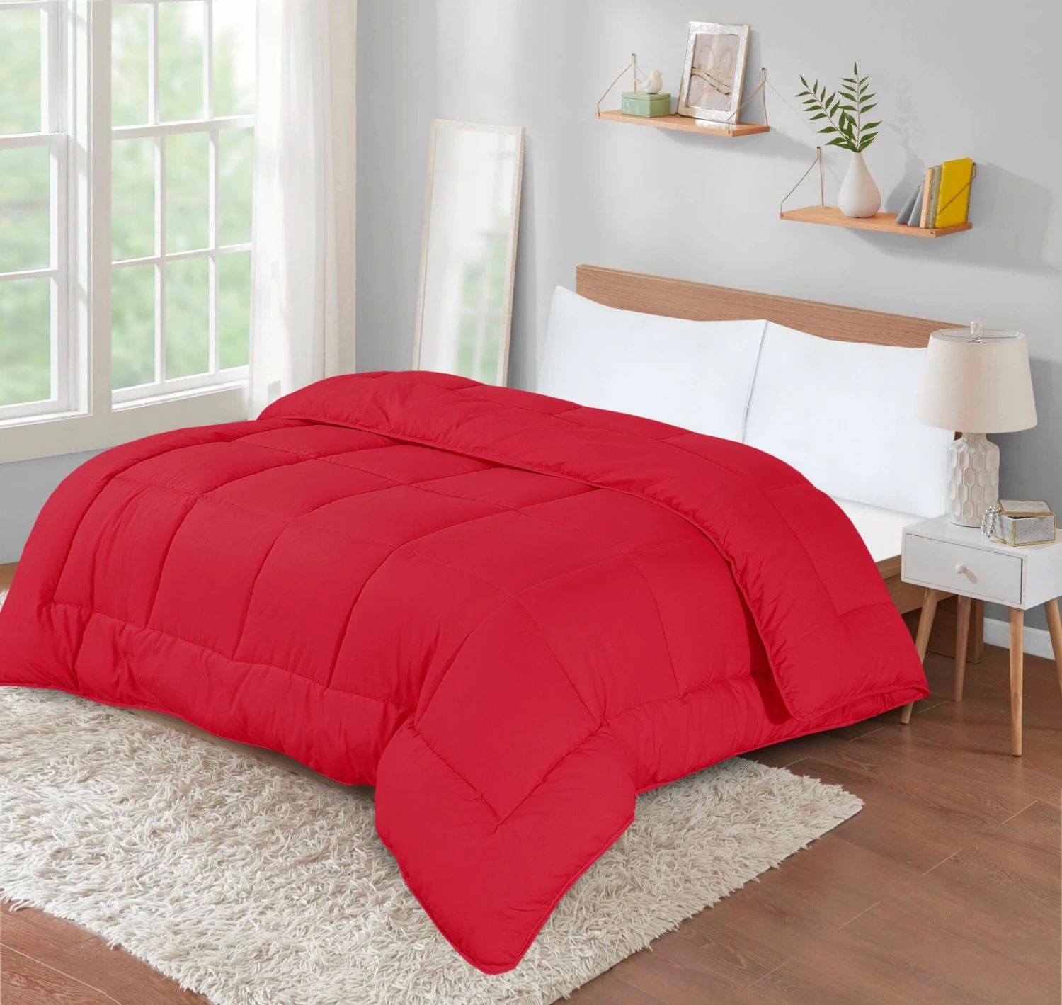 Heavyweight Ultra Bounce Coverless 13.5 Tog Warm Duvet – Red(Heavyweight Ultra Bounce 13 5 Tog Warm Duvet Red) 4 Heavyweight Ultra Bounce Coverless 13.5 Tog Warm Duvet – Red(Heavyweight Ultra Bounce 13 5 Tog Warm Duvet Red) - Image 2