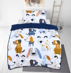 Kids Coverless Printed 7.5 Tog Washable Quilt With Pillow Set 120 X 150 Cm – Funky Dogs(Kids Coverless Printed 7 5 Tog Washable Quilt With Pillow Set 120 X 150 Cm Funky Dogs)