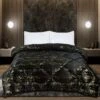 Glamour Coverless Crushed Velvet Quilted Duvet Black Gold(Glamour Coverless Crushed Velvet Quilted Duvet Black Gold Double) -Bedding Discount Store 98A4542ff