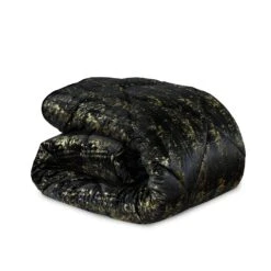 Glamour Coverless Crushed Velvet Quilted Duvet Black Gold(Glamour Coverless Crushed Velvet Quilted Duvet Black Gold Double) -Bedding Discount Store 98A4544f