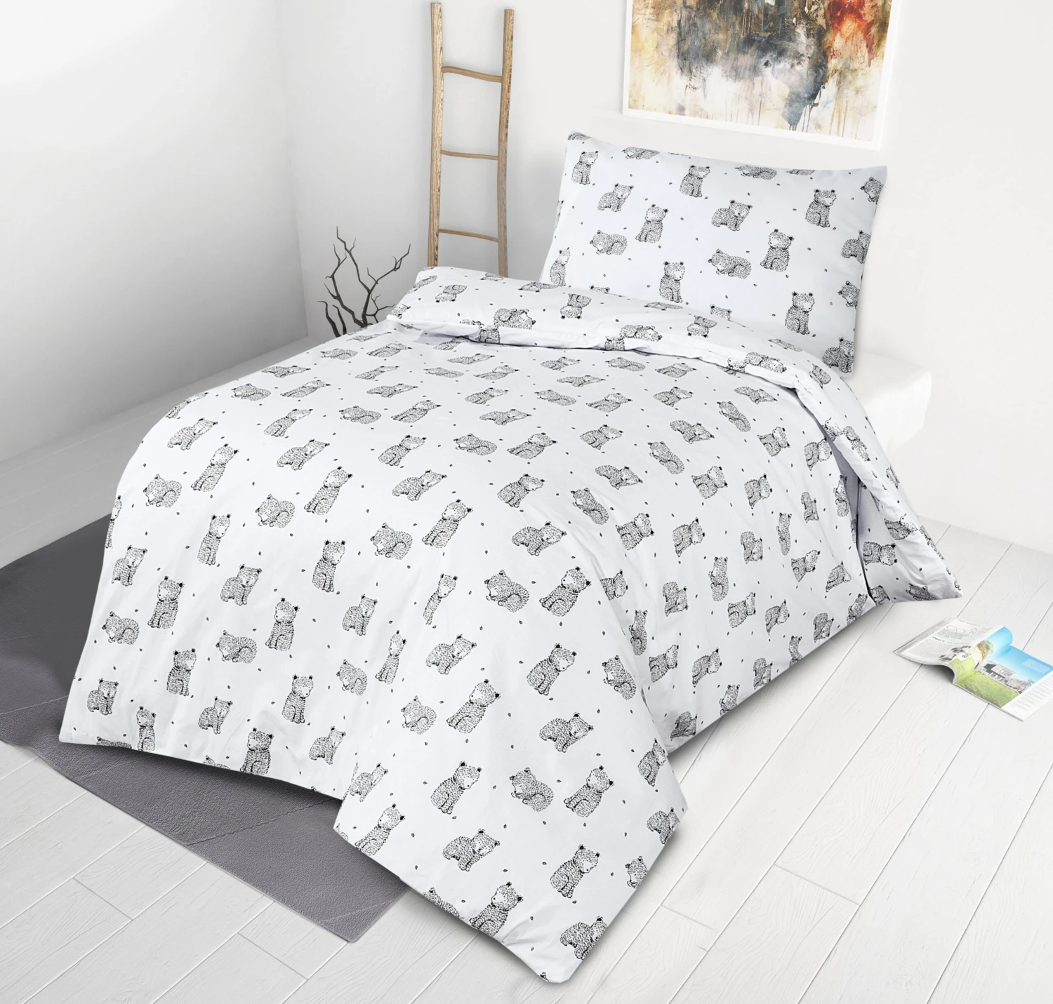 Junior Cot Bed Duvet Cover And Pillow Set- Cotton Rich 120 X 150 Cm – Sleepy Bear(Junior Cot Bed Duvet Cover And Pillow Set Cotton Rich 120 X 150 Cm Sleepy Bear) 5 Junior Cot Bed Duvet Cover And Pillow Set- Cotton Rich 120 X 150 Cm – Sleepy Bear(Junior Cot Bed Duvet Cover And Pillow Set Cotton Rich 120 X 150 Cm Sleepy Bear) - Image 3