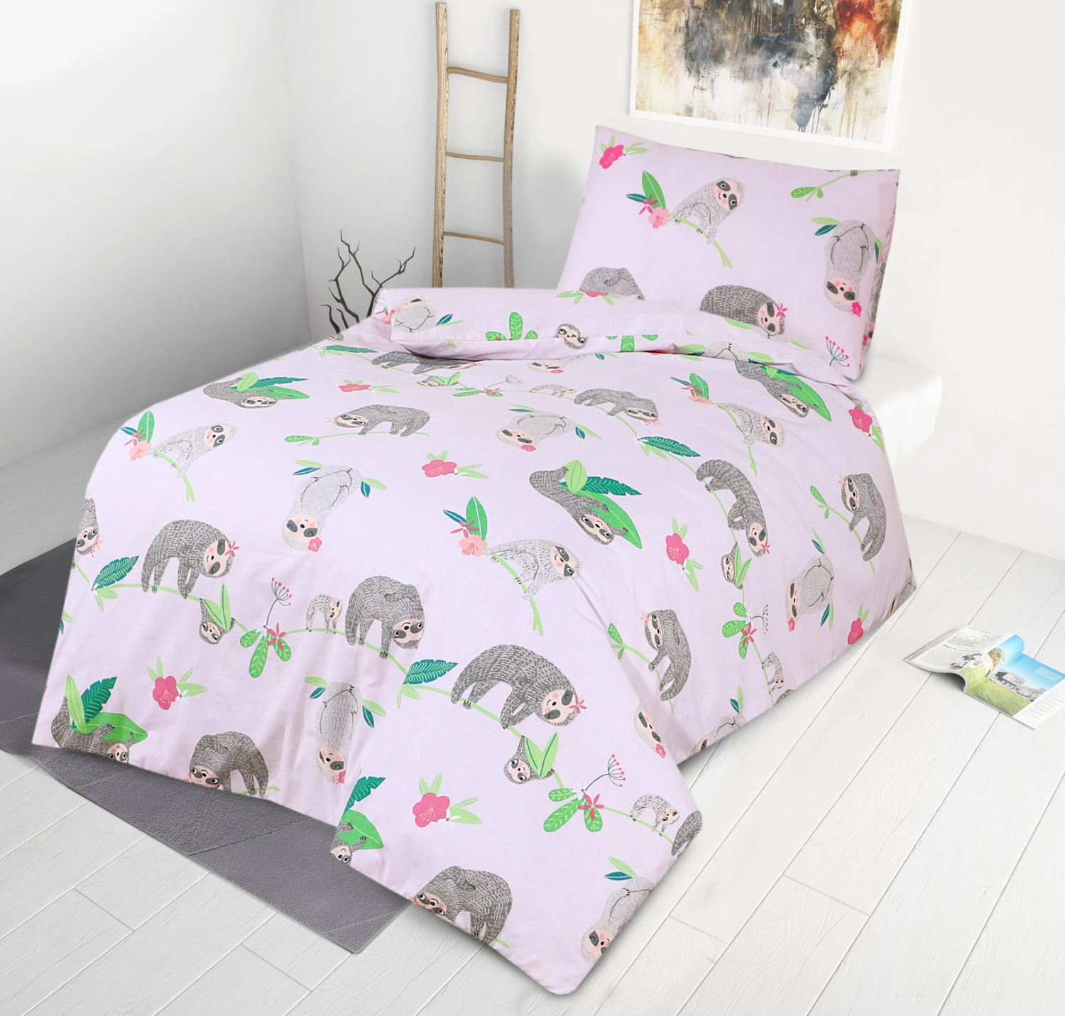 Junior Cot Bed Duvet Cover And Pillow Set- Cotton Rich 120 X 150 Cm – Sloths(Junior Cot Bed Duvet Cover And Pillow Set Cotton Rich 120 X 150 Cm Sloths) 3 Junior Cot Bed Duvet Cover And Pillow Set- Cotton Rich 120 X 150 Cm – Sloths(Junior Cot Bed Duvet Cover And Pillow Set Cotton Rich 120 X 150 Cm Sloths)