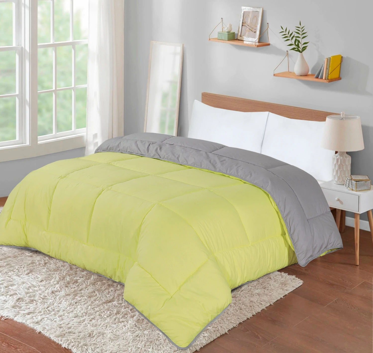 Box Stitching Reversible Coverless Polycotton Duvet – Lemon & Grey(Copy Of Box Stitching Reversible Coverless Polycotton Duvet Lemon Grey) 4 Box Stitching Reversible Coverless Polycotton Duvet – Lemon & Grey(Copy Of Box Stitching Reversible Coverless Polycotton Duvet Lemon Grey) - Image 2