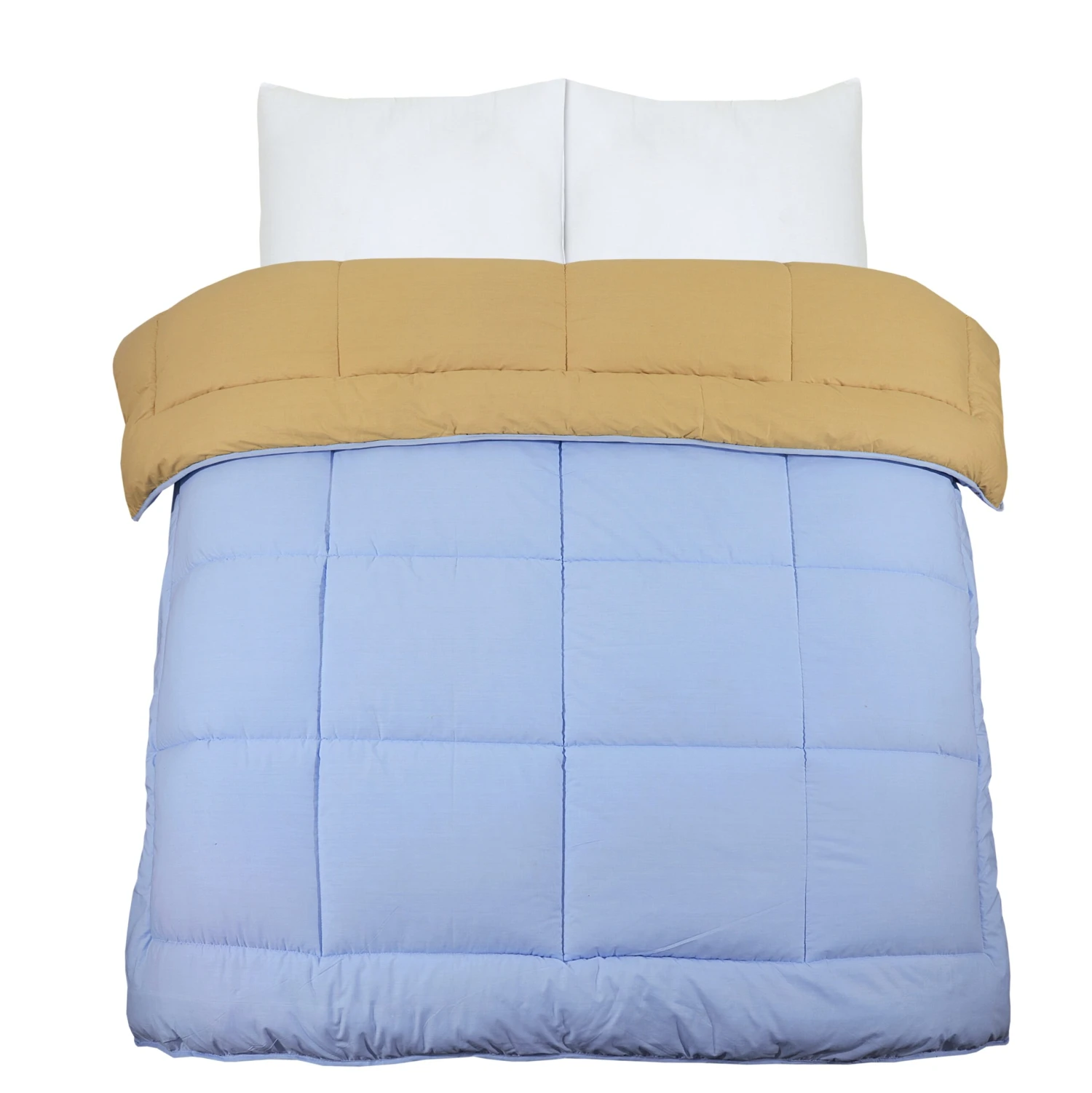 Box Stitching Reversible Coverless Polycotton Duvet – Sand & Sky Blue(Box Stitching Reversible Coverless Polycotton Duvet Sand Sky Blue) 6 Box Stitching Reversible Coverless Polycotton Duvet – Sand & Sky Blue(Box Stitching Reversible Coverless Polycotton Duvet Sand Sky Blue) - Image 4