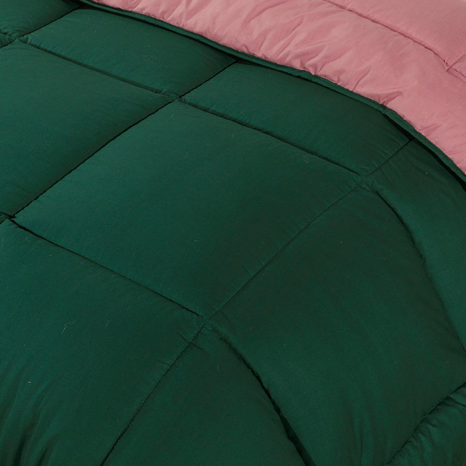 Box Stitching Reversible Coverless Polycotton Duvet – Bottle Green & Dusty Pink(Box Stitching Reversible Coverless Polycotton Duvet Bottle Green Dusty Pink) 5 Box Stitching Reversible Coverless Polycotton Duvet – Bottle Green & Dusty Pink(Box Stitching Reversible Coverless Polycotton Duvet Bottle Green Dusty Pink) - Image 3