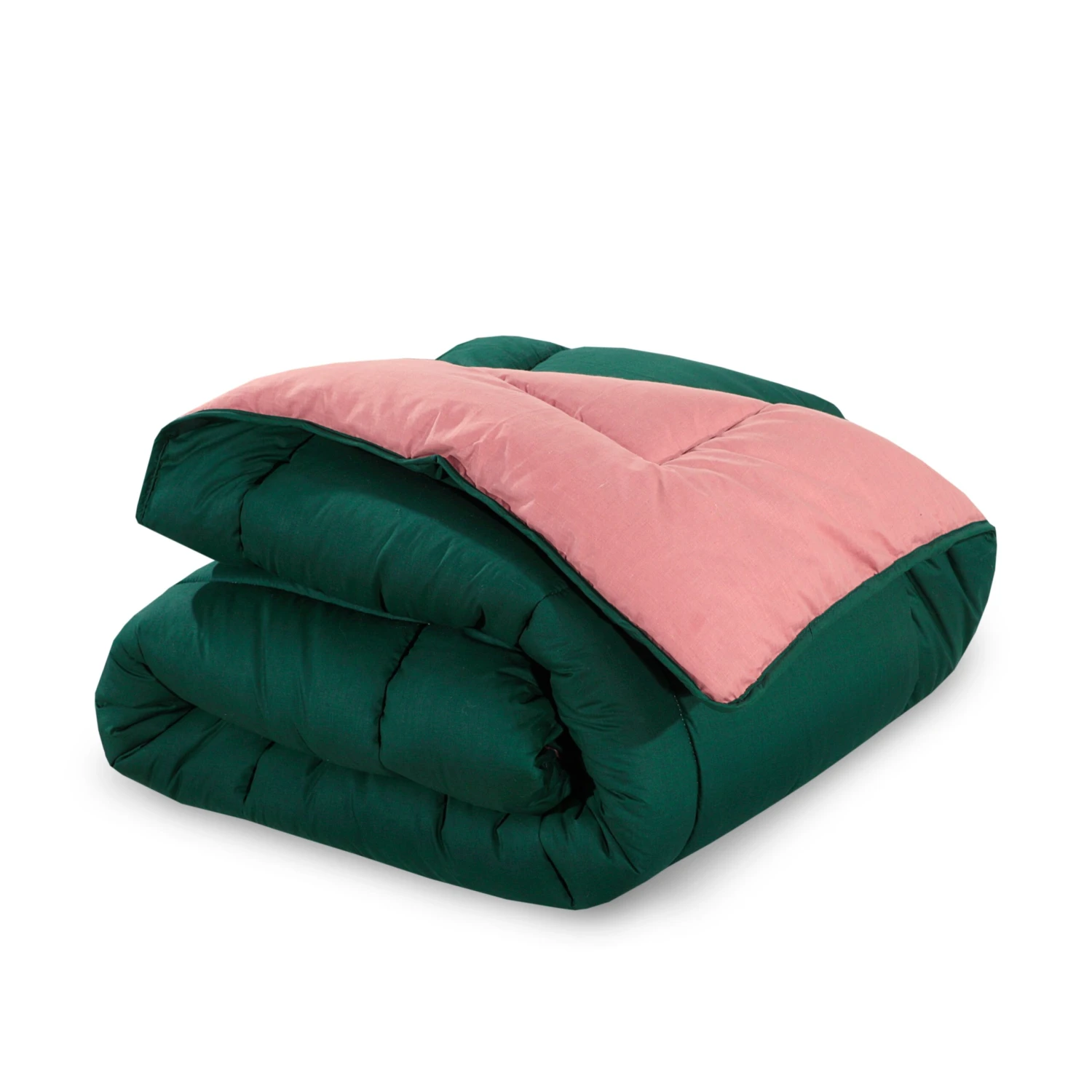 Box Stitching Reversible Coverless Polycotton Duvet – Bottle Green & Dusty Pink(Box Stitching Reversible Coverless Polycotton Duvet Bottle Green Dusty Pink) 8 Box Stitching Reversible Coverless Polycotton Duvet – Bottle Green & Dusty Pink(Box Stitching Reversible Coverless Polycotton Duvet Bottle Green Dusty Pink) - Image 6