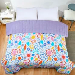 Quilted 4.5 Tog Reversible Coverless Printed Duvet Quilt - Scribbles(Quilted 4 5 Tog Reversible Coverless Printed Duvet Quilt Scribbles) -Bedding Discount Store 98A6421fres