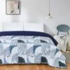 Quilted 4.5 Tog Reversible Coverless Printed Duvet Quilt - Blue Geometric(Quilted 4 5 Tog Reversible Coverless Printed Duvet Quilt Blue Geometric) -Bedding Discount Store 98A6501fres 1