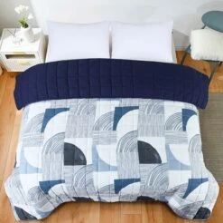 Quilted 4.5 Tog Reversible Coverless Printed Duvet Quilt - Blue Geometric(Quilted 4 5 Tog Reversible Coverless Printed Duvet Quilt Blue Geometric) 13 Quilted 4.5 Tog Reversible Coverless Printed Duvet Quilt - Blue Geometric(Quilted 4 5 Tog Reversible Coverless Printed Duvet Quilt Blue Geometric) -Bedding Discount Store 98A6509fres