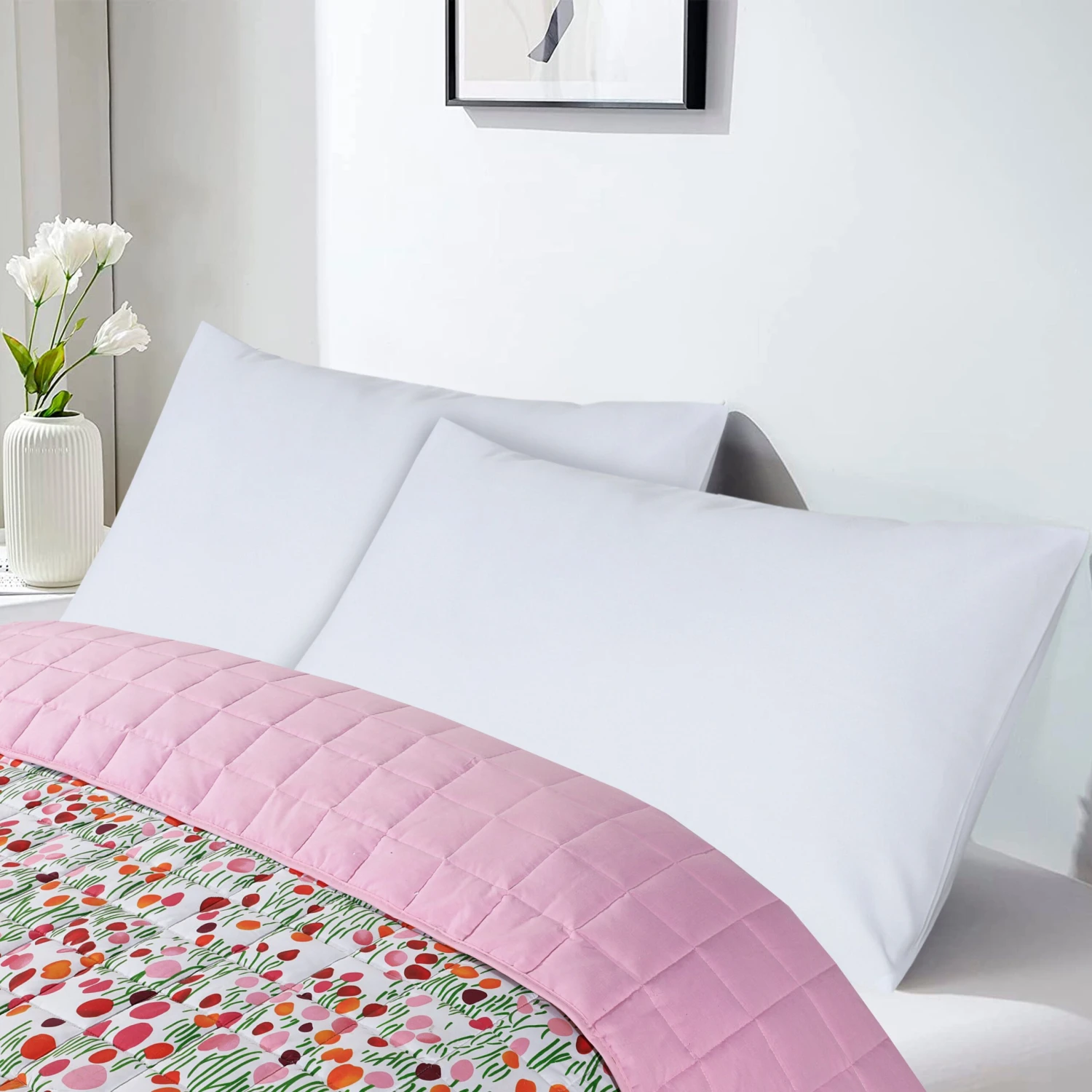 Quilted 4.5 Tog Reversible Coverless Printed Duvet Quilt - Meadow(Quilted 4 5 Tog Reversible Coverless Printed Duvet Quilt Meadow) 5 Quilted 4.5 Tog Reversible Coverless Printed Duvet Quilt - Meadow(Quilted 4 5 Tog Reversible Coverless Printed Duvet Quilt Meadow) - Image 3