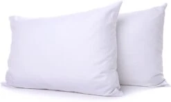 WHITE DUCK FEATHER PILLOW PAIR (2 PILLOWS) - ANTI DUSTMITE(White Duck Feather Pillow Pair 2 Pillows Anti Dustmite)