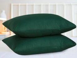 Cotton Pillowcases Pillow Cover Pair - Bottle Green(Cotton Pillowcases Pillow Cover Pair Bottle Green) -Bedding Discount Store BG4