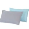 Reversible Poly Cotton Housewife Pillowcases (Pair) - Teal & Grey(Reversible Poly Cotton Housewife Pillowcases Pillow Covers Pair)