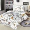 7.5 Tog Kids Coverless Printed Washable Quilt With Pillow Set (120 X 150 Cm) - Jungle Jamboree(7 5 Tog Kids Coverless Printed Washable Quilt With Pillow Set 120 X 150 Cm Jungle Jamboree) -Bedding Discount Store Capturerversible10pic