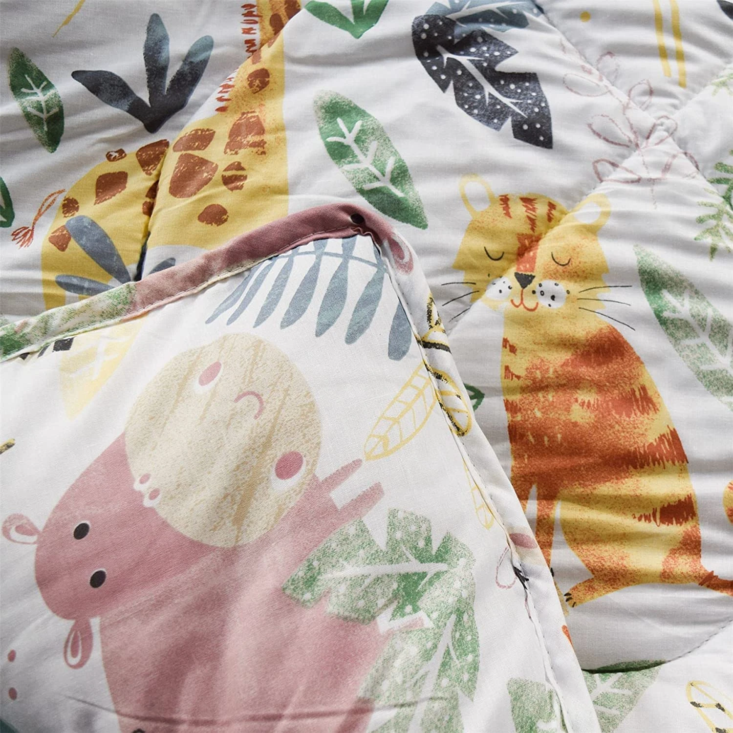 7.5 Tog Kids Coverless Printed Washable Quilt With Pillow Set (120 X 150 Cm) - Jungle Jamboree(7 5 Tog Kids Coverless Printed Washable Quilt With Pillow Set 120 X 150 Cm Jungle Jamboree) 4 7.5 Tog Kids Coverless Printed Washable Quilt With Pillow Set (120 X 150 Cm) - Jungle Jamboree(7 5 Tog Kids Coverless Printed Washable Quilt With Pillow Set 120 X 150 Cm Jungle Jamboree) - Image 2