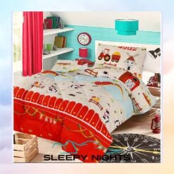 7.5 Tog Kids Coverless Printed Washable Quilt With Pillow Set (120 X 150 Cm) - Farm(7 5 Tog Kids Coverless Printed Washable Quilt With Pillow Set 120 X 150 Cm Farm)