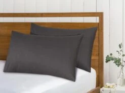 Cotton Pillowcases Pillow Cover Pair - Charcoal(Cotton Pillowcases Pillow Cover Pair Charcoal) -Bedding Discount Store Ch4