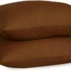 Cotton Pillowcases Pillow Cover Pair - Chocolate(Cotton Pillowcases Pillow Cover Pair Chocolate)
