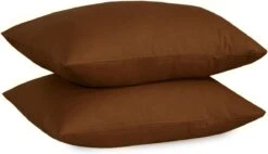 Cotton Pillowcases Pillow Cover Pair - Chocolate(Cotton Pillowcases Pillow Cover Pair Chocolate)