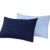 Reversible Poly Cotton Housewife Pillowcases (Pair) - Navy & Sky Blue(Reversible Poly Cotton Housewife Pillowcases Pair Navy Sky Blue)