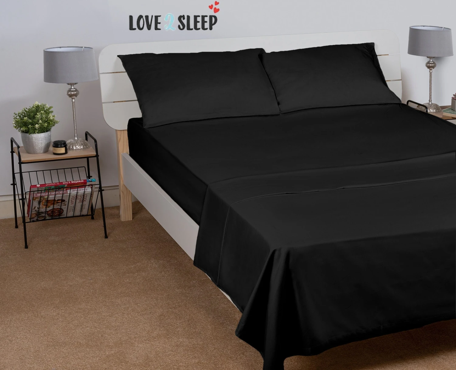 Egyptian Cotton Flat Sheet : Black(Egyptian Cotton Flat Sheet Black)