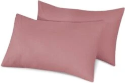 Cotton Pillowcases Pillow Cover Pair - Dusty Pink(Cotton Pillowcases Pillow Cover Pair Dusty Pink) 8 Cotton Pillowcases Pillow Cover Pair - Dusty Pink(Cotton Pillowcases Pillow Cover Pair Dusty Pink) -Bedding Discount Store DustyPink3