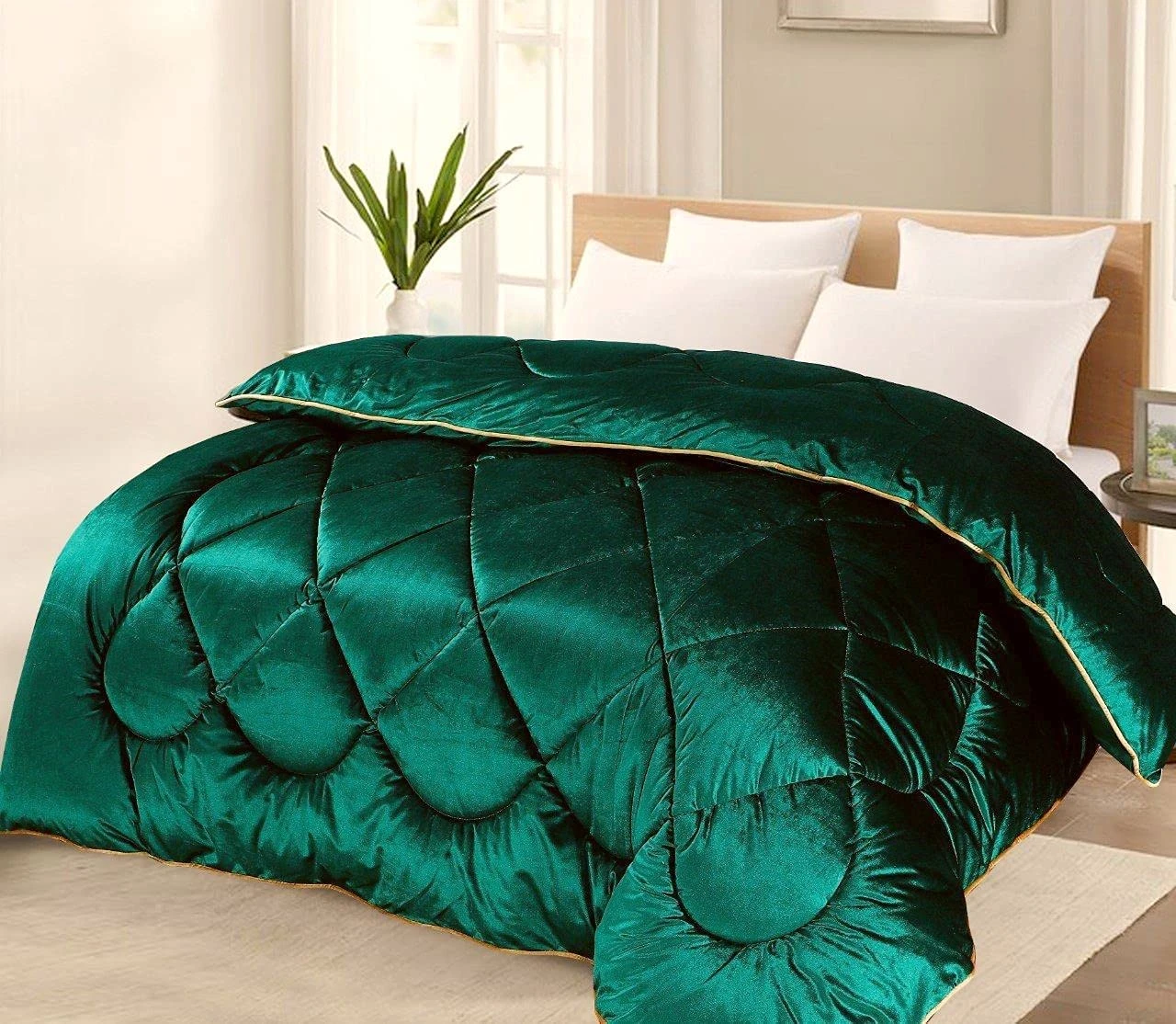 Glamour Opulent Coverless Velvet Duvet - Emerald(Glamour Opulent Coverless Velvet Duvet Emerald) 3 Glamour Opulent Coverless Velvet Duvet - Emerald(Glamour Opulent Coverless Velvet Duvet Emerald)