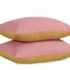 Reversible Poly Cotton Housewife Pillowcases (Pair) - Mustard & Pink(Reversible Poly Cotton Housewife Pillowcases Pair Mustard Pink) 2 Reversible Poly Cotton Housewife Pillowcases (Pair) - Mustard & Pink(Reversible Poly Cotton Housewife Pillowcases Pair Mustard Pink) -Bedding Discount Store F2