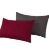 Reversible Poly Cotton Housewife Pillowcases (Pair) - Burgundy & Grey(Reversible Poly Cotton Housewife Pillowcases Pair Burgundy Grey) -Bedding Discount Store J4