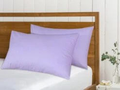 Cotton Pillowcases Pillow Cover Pair - Lilac(Cotton Pillowcases Pillow Cover Pair Lilac) -Bedding Discount Store Lilac3
