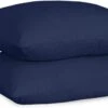Cotton Pillowcases Pillow Cover Pair - Navy Blue(Cotton Pillowcases Pillow Cover Pair Navy Blue) -Bedding Discount Store NB2