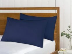 Cotton Pillowcases Pillow Cover Pair - Navy Blue(Cotton Pillowcases Pillow Cover Pair Navy Blue) 9 Cotton Pillowcases Pillow Cover Pair - Navy Blue(Cotton Pillowcases Pillow Cover Pair Navy Blue) -Bedding Discount Store NB4