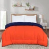 7.5 Tog Box Stitching Reversible Coverless Poly Cotton Duvet – Orange & Navy(7 5 Tog Box Stitching Reversible Coverless Poly Cotton Duvet Orange Navy)