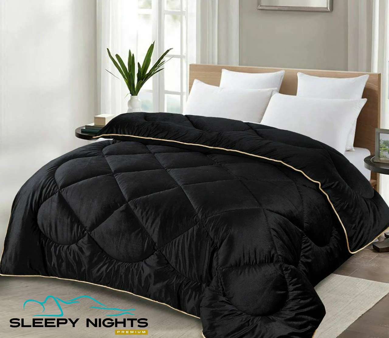 Glamour Opulent Coverless Velvet Duvet Heavy 13.5 Tog Black Gold(Glamour Opulent Coverless Velvet Duvet Heavy 13 5 Tog Black Gold) 4 Glamour Opulent Coverless Velvet Duvet Heavy 13.5 Tog Black Gold(Glamour Opulent Coverless Velvet Duvet Heavy 13 5 Tog Black Gold) - Image 2