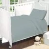 Egyptian Cotton Cot Bed Duvet Cover & Pillowcase Set : Grey(Egyptian Cotton Cot Bed Duvet Cover Pillowcase Set Grey) -Bedding Discount Store WSECGrey