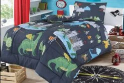 Kids Coverless Printed 7.5 Tog Washable Quilt With Pillow Set 120 X 150 Cm - Castle(Kids Coverless Printed 7 5 Tog Washable Quilt With Pillow Set 120 X 150 Cm Castle)